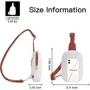 NEW Small Sling Bag Vegan Leather - Beige Brown